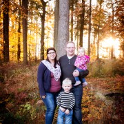 Familienfoto bei Sonnenuntergang Schopfheim Karsau