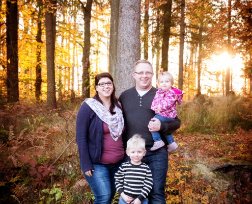 Familienfoto bei Sonnenuntergang Schopfheim Karsau