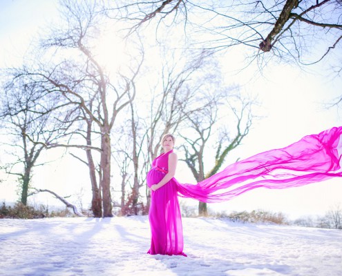 Babybauchfotos Schnee